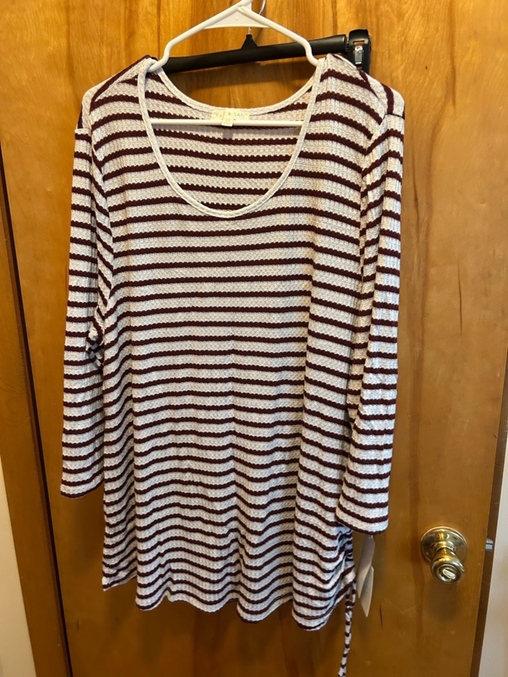 Striped Scoop Neck Long Sleeve Top and long sleeve tunic green sweat sweater